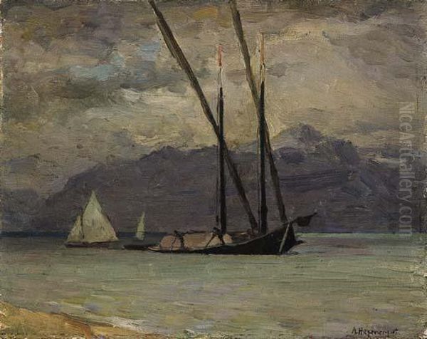 Paysage Du Leman Oil Painting by Abraham Hermanjat