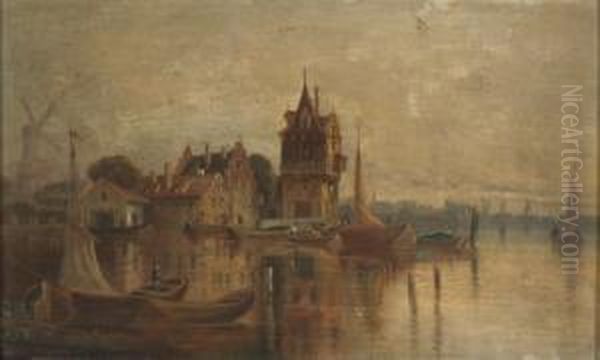 Bei Amsterdam Oil Painting by Ludwig Herrmann