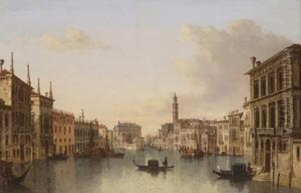 Kanal In Venedig. Oil Painting by Ludwig Herrmann