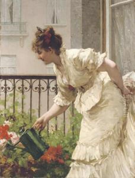 A Secret Admirer Oil Painting by Charles Hermans