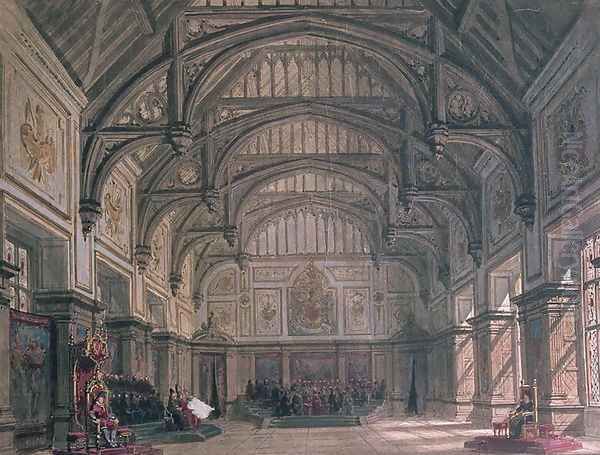 Stage set for Act III of the play 'Henry VIII' by William Shakespeare, 1882 Oil Painting by Philippe Marie Chaperon