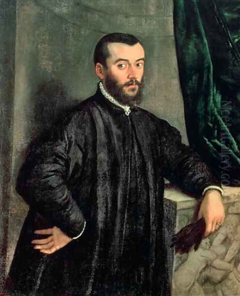 Portrait of Andrea Vesalius (1514-64) Oil Painting by Jan Steven van Calcar