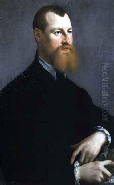 Portrait of a man with a ginger beard Oil Painting by Jan Steven van Calcar