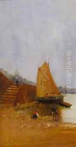 Pescadores Oil Painting by Francisco Hernandez Monjo