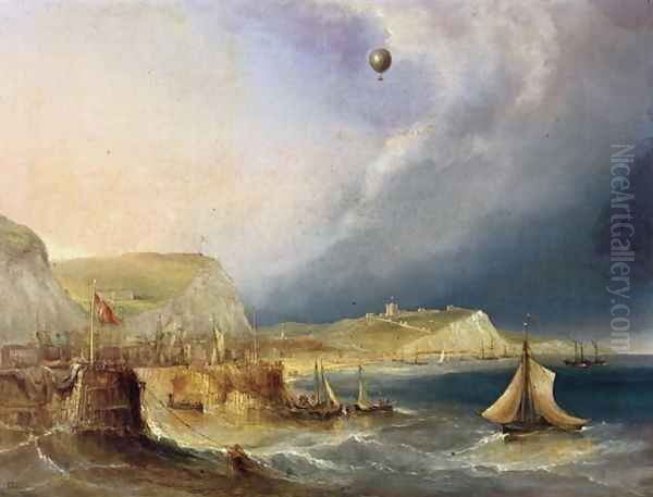 The First Balloon Crossing, 7th January 1785 Oil Painting by E.W. Cocks