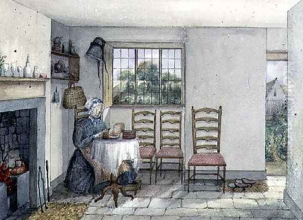 Mrs Hancock's Cottage, One of the Alms Houses at Anyhoe, 1846 Oil Painting by Lili Cartwright