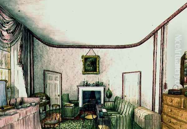 The Pink Room at Aynhoe, 1846 Oil Painting by Lili Cartwright