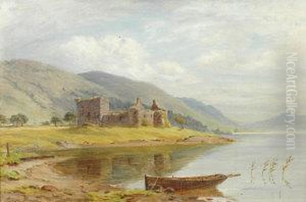 Kilchum Castle, Loch Awe, Argyllshire Oil Painting by James Heron