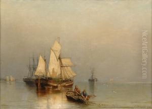 Ostseehafen. Oil Painting by Franz Carl Herpel