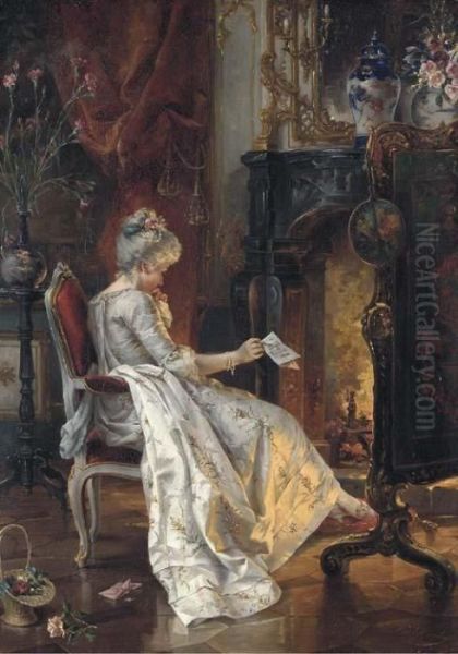 The Love Letter Oil Painting by Carl Herpfer