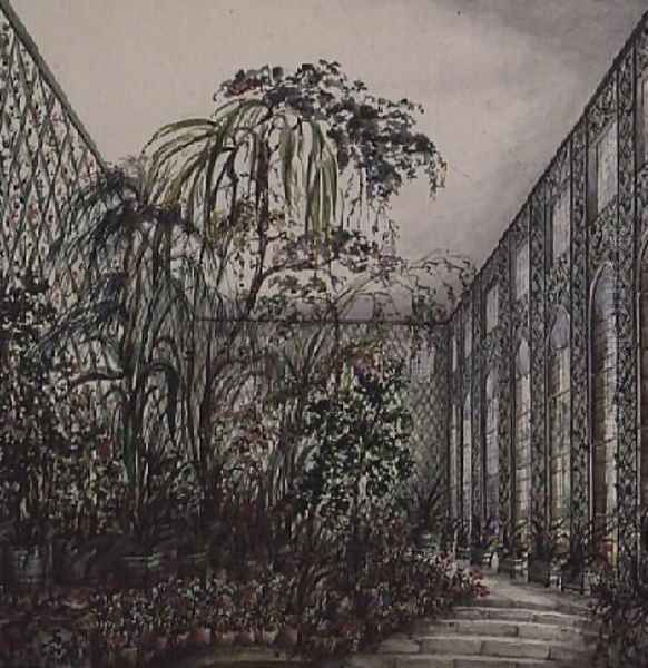 The Greenhouse at Aynhoe, 1846 Oil Painting by Lili Cartwright