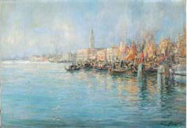 Vue De Venise, 1912 Oil Painting by Lievin Herremans