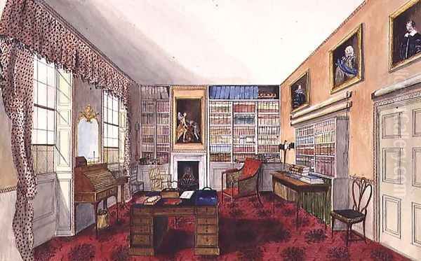 Mr. Cartwright's Study at Aynhoe, 1835 Oil Painting by Lili Cartwright