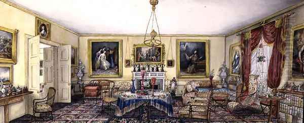 The Drawing Room at Aynhoe, 1845 2 Oil Painting by Lili Cartwright