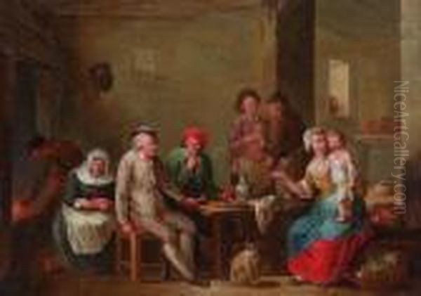 In Der Bauernschenke Oil Painting by Johann Andreas Herrlein