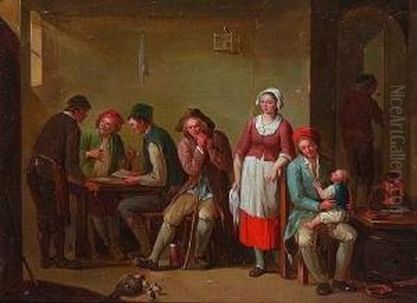 In Der Bauernschenke Oil Painting by Johann Andreas Herrlein