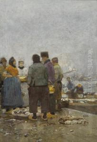 Fischmarkt. Oil Painting by Hans Herrmann