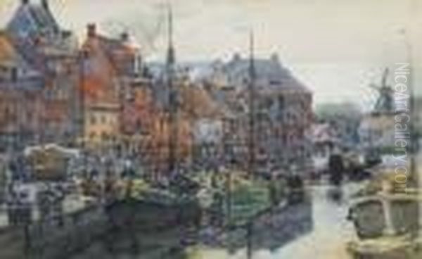 Kasemarkt In Zwolle Oil Painting by Hans Herrmann