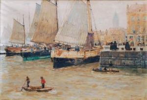 Hafen Von Ostende Oil Painting by Hans Herrmann