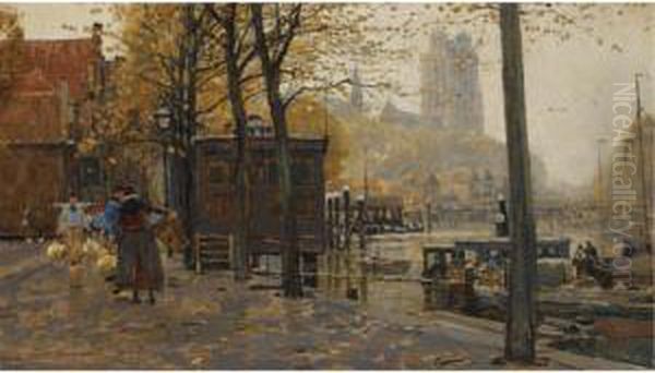 Die Kathedrale In Dordrecht Oil Painting by Hans Herrmann