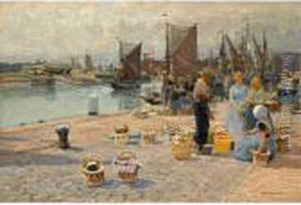 In The Harbour Of Vlissingen Oil Painting by Hans Herrmann