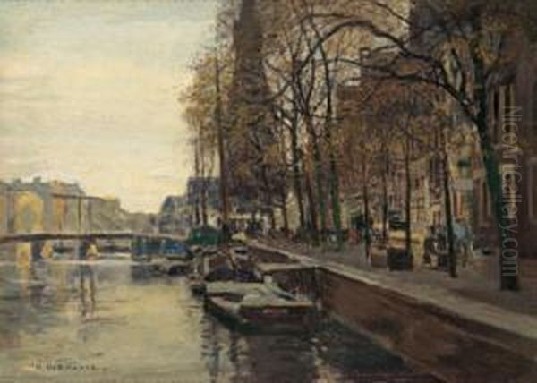 Motif Of Amsterdam Oil Painting by Hans Herrmann