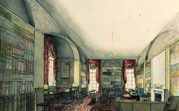 The Library at Aynhoe Oil Painting by Lili Cartwright