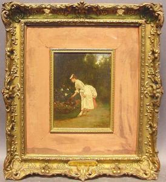 Watering Flowers
Bears Signature Oil Painting by Leo Herrmann