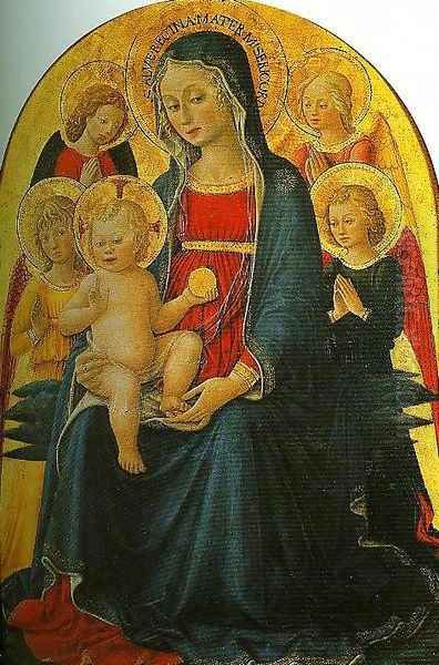 Madonna and Child with Angels Oil Painting by Bartolomeo Caporali