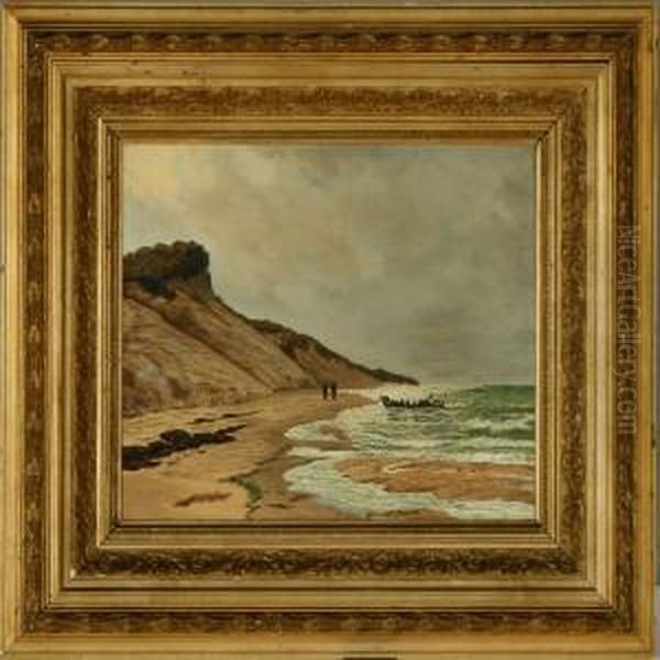 Beach Scenery At The North Sea, Denmark Oil Painting by Oscar Herschend