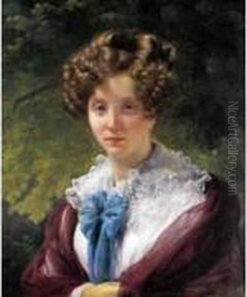 Portrait Presume De Madame Le Doyen En Buste Vue De Face. Oil Painting by Louis Hersent