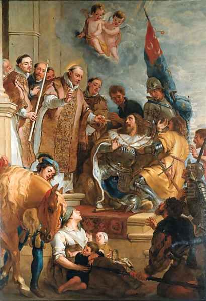 Saint Bernard converts a Duke of Aquitaine Oil Painting by Gaspard de Crayer