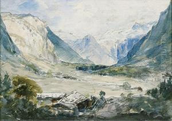 Blick Vom Konigsee In Richtung Obersee Oil Painting by Albert Hertel