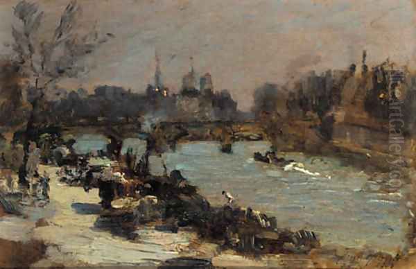 La Seine, Paris Oil Painting by Emma Ciardi