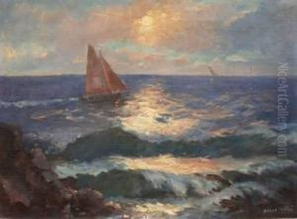 Marine. Oil Painting by Jules Alfred Herve-Mathe