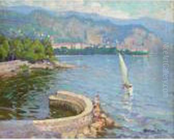 La Voile Au Cote D'azur Oil Painting by Jules Alfred Herve-Mathe