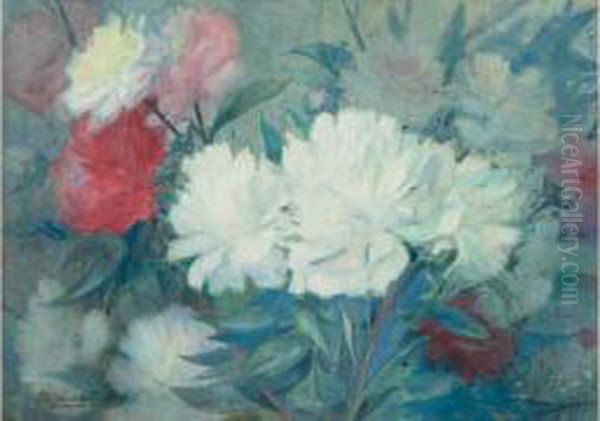 Pivoines by Jules Alfred Herve-Mathe