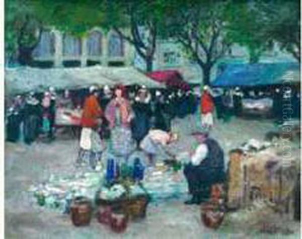 Marche A La Brocante En Bretagne. by Jules Alfred Herve-Mathe