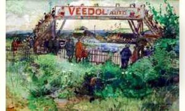 Les 24 Heures Du Mans : La Passerelle Veedol. by Jules Alfred Herve-Mathe