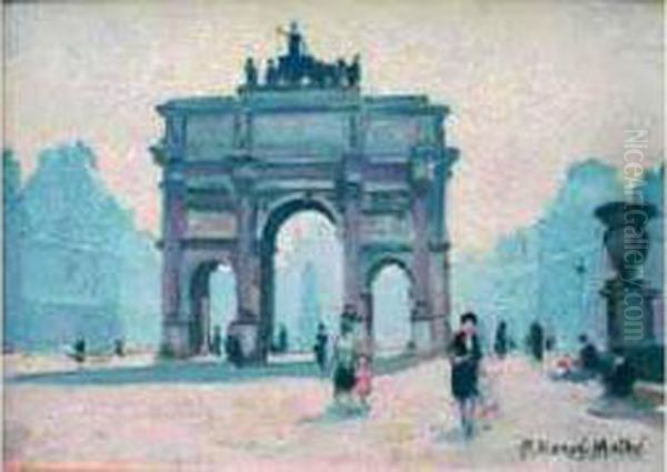 L'arc De Triomphe Du Carroussel. Oil Painting by Jules Alfred Herve-Mathe