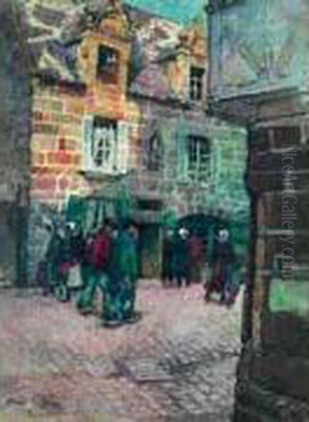 Rue Animee A Audienne. by Jules Alfred Herve-Mathe