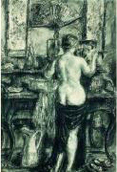 Femme A Sa Toilette Oil Painting by Louise Hervieu