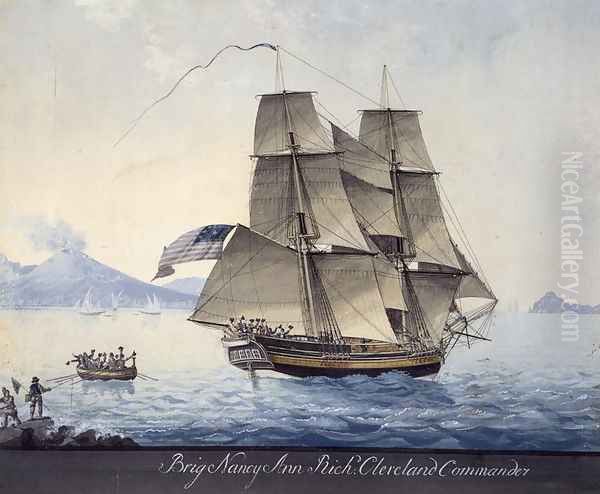 Brig Nancy Ann of Salem leaving Naples, c.1810 Oil Painting by Michele Felice Corne