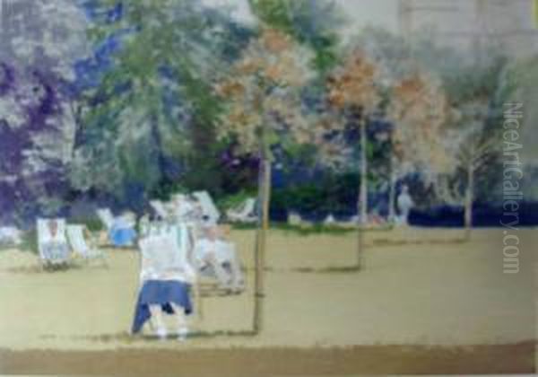 Afternoon In St James Park Oil Painting by John Heseltine