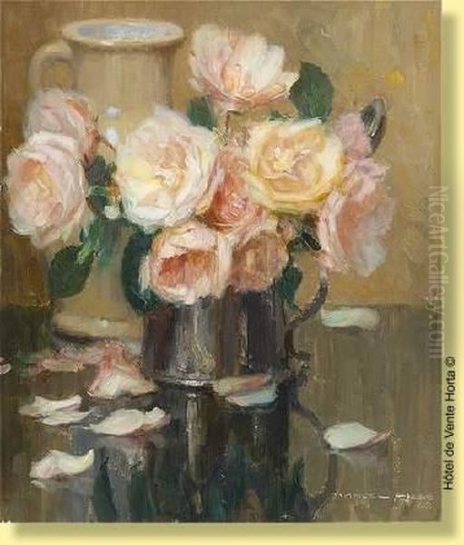 Composition Aux Roses Oil Painting by Marcel Hess