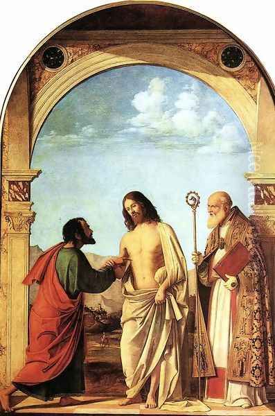 The Incredulity of St. Thomas with St. Magno Vescovo, 1505 Oil Painting by Giovanni Battista Cima da Conegliano