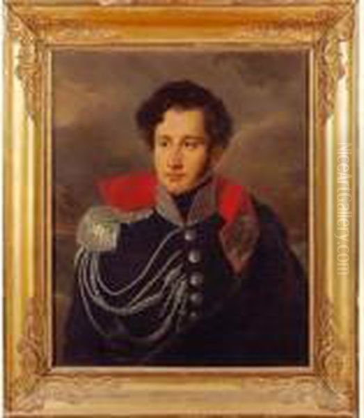 Portrait D'un Officier Oil Painting by Alexandre Hesse