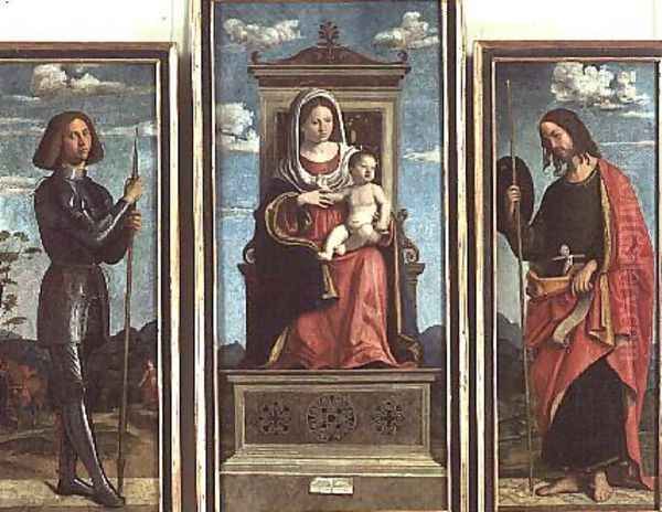 Madonna and Child with St. George and St. James, c.1510 Oil Painting by Giovanni Battista Cima da Conegliano