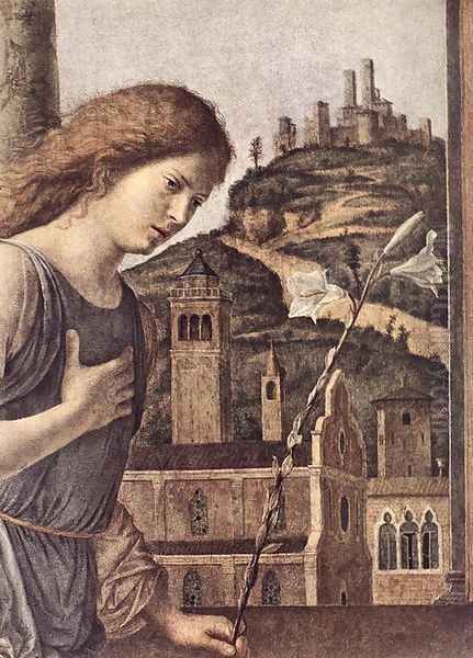 The Annunciation (detail) 1495 Oil Painting by Giovanni Battista Cima da Conegliano