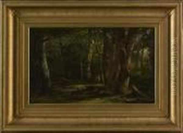 Woodland Glade Oil Painting by George Hetzel